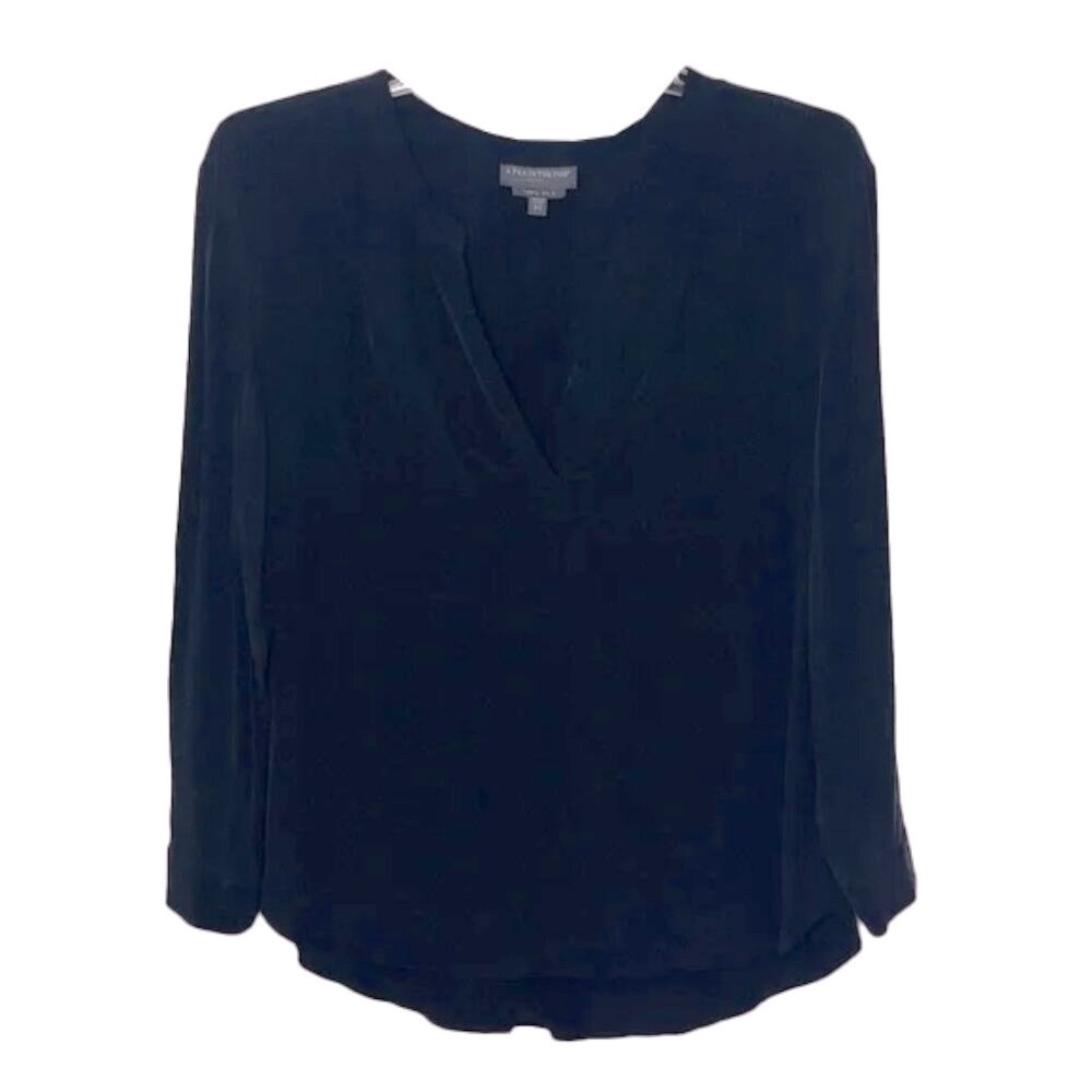 A PEA IN THE POD Maternity 100% Silk Blouse Size M